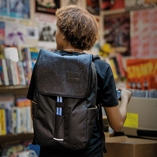 ZILDJIAN GREY FLAP BLACK LAPTOP BACKPACK - gifts for drummers